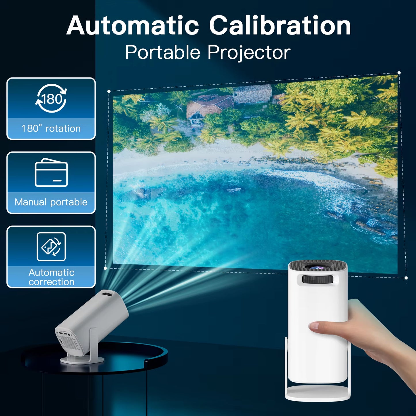 Android 11 Projector with Wifi 6 and Bluetooth Smart Mini Portable Projector 2.4G 5.8G Pocket Outdoor