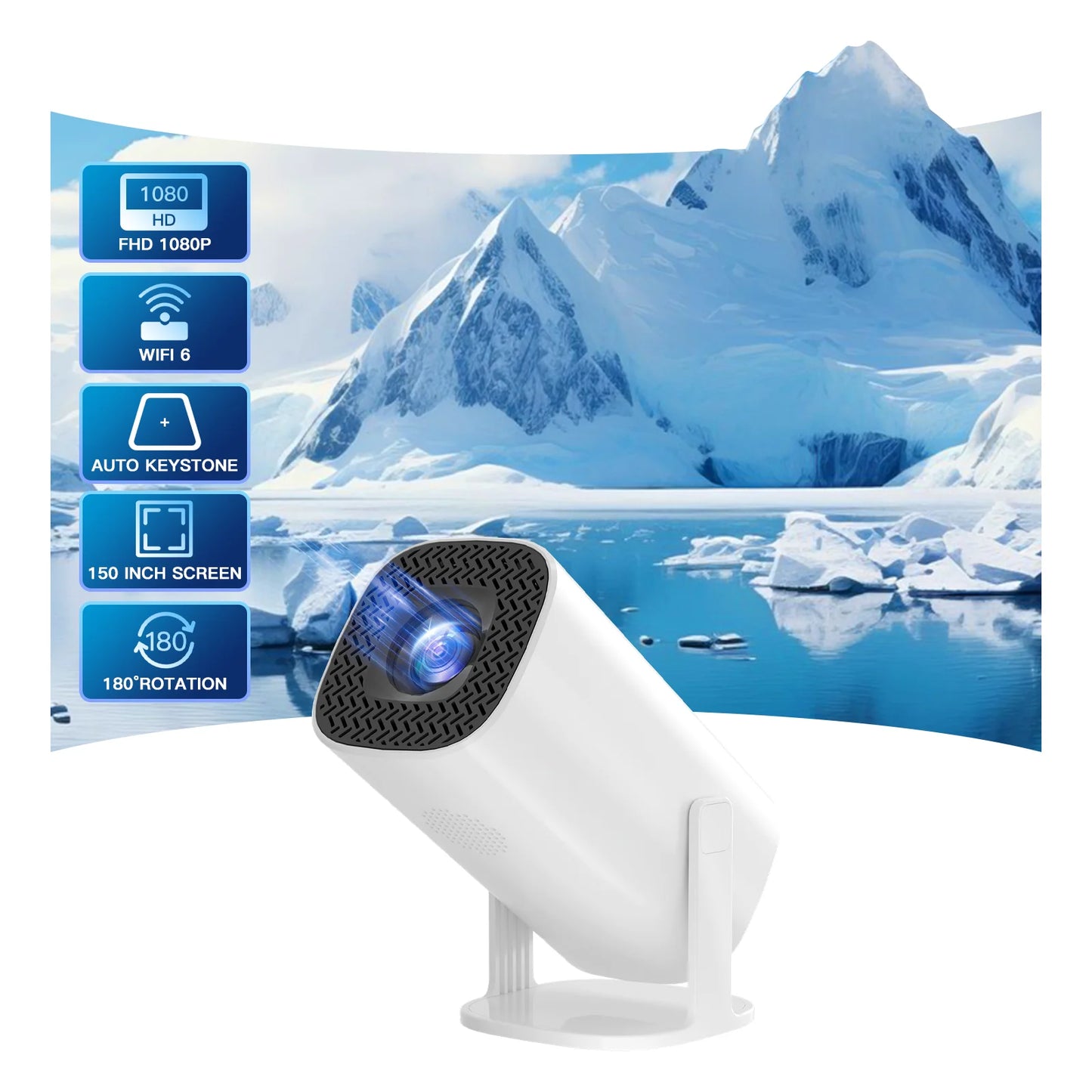 Android 11 Projector with Wifi 6 and Bluetooth Smart Mini Portable Projector 2.4G 5.8G Pocket Outdoor